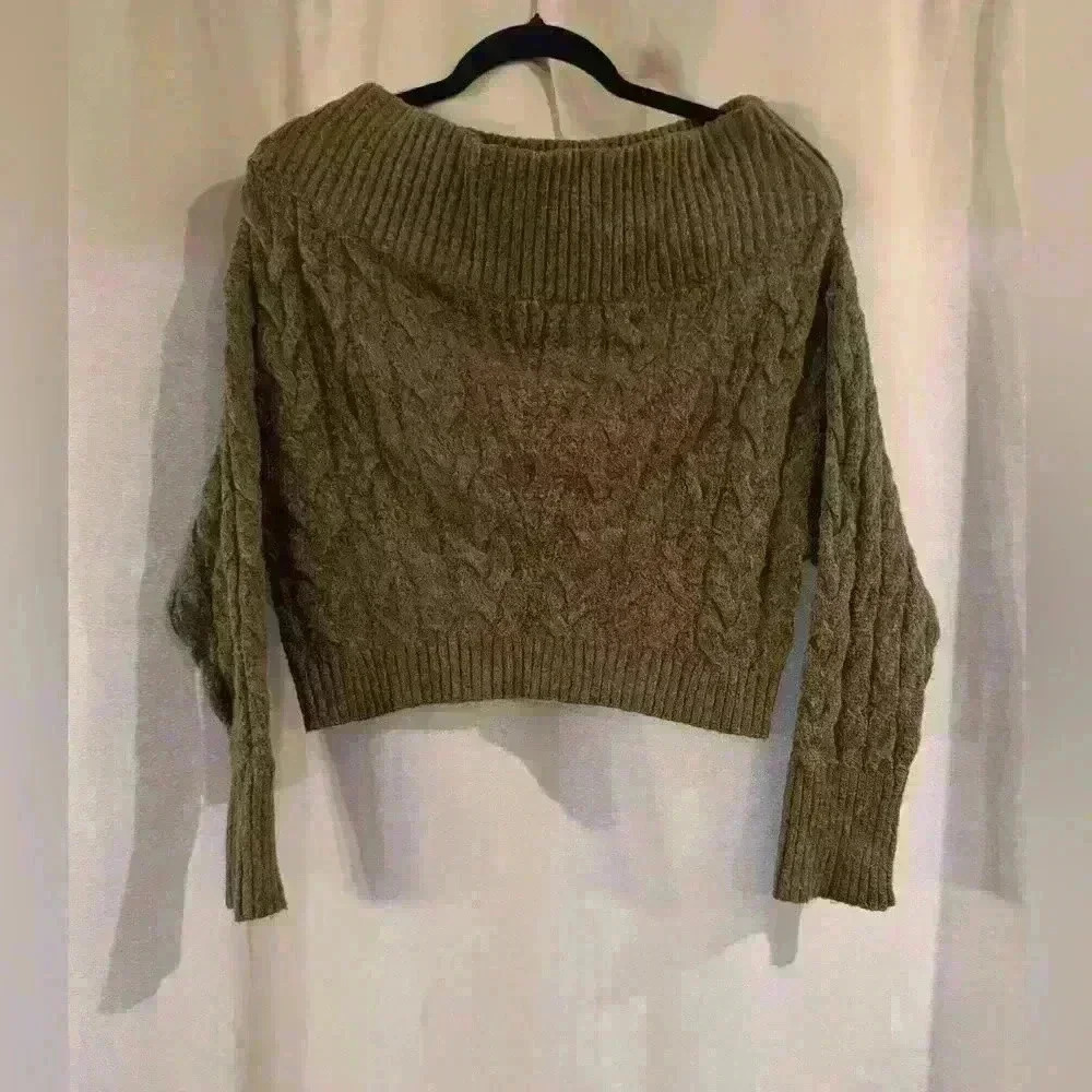 Women’s Brown Express Crop Top Sweater - Picture 1 of 7